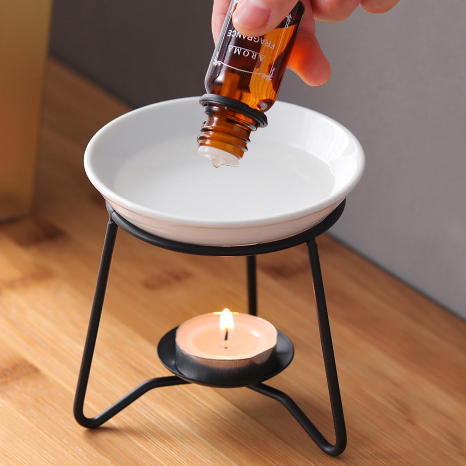 Schmelzwärmer Aromatherapie Diffusor Ofen Entspannende Deko(Black)