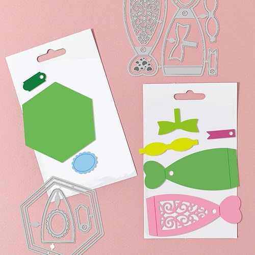 Miniatura 2 de GLOBLELAND Caja de regalo, troqueles de corte, caja de caramelo, troquelados de metal, caja de regalo hueca, bolsa de metal troquelada para álbumes