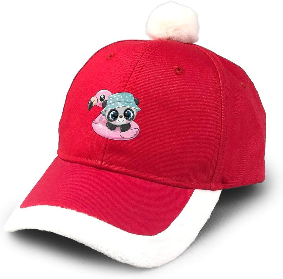 GGdjst Flamingo Panda Pink Art Funny Christmas Costume Headwear Dad Trucker Santa Hat Red Xmas Baseball Cap Adult Women Men Children Teen Boy Girls Party Decor Gift Decorations Ornament