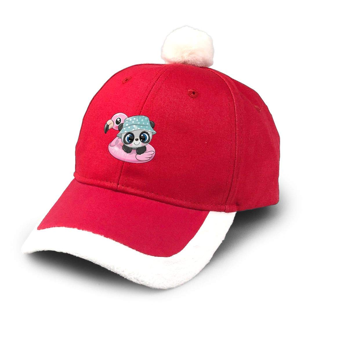 GGdjst Flamingo Panda Pink Art Funny Christmas Costume Headwear Dad Trucker Santa Hat Red Xmas Baseball Cap Adult Women Men Children Teen Boy Girls Party Decor Gift Decorations Ornament