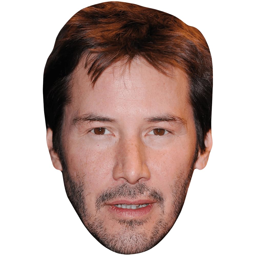 Celebrity Cutouts Lifelike Keanu Reeves (Stubble) Celebrity Mask, Flat Card Face, Fancy Dress Mask