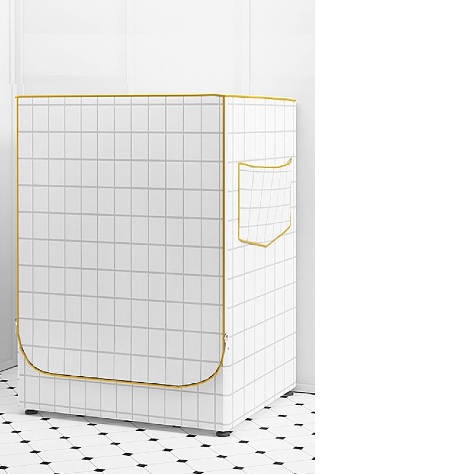 Lavatrice Impermeabile Copertura Stampa Rivestito Argento Tessuto Oxford Rondella del Tamburo Custodia di Protezione Antipolvere,A10,60X57X85Cm L