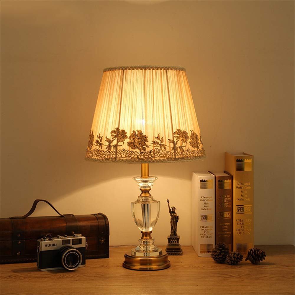 N / A OUFULA Crystal Table Lamps Desk Lights Luxury Modern