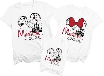 Family Matching Shirts 2026 Mom and Mini Cute Family Vacation Trip Top | Funny Family Matching Outfits Mom and Mini Family Vacation Trip T-Shirt Summer Cartoon Graphic Tee Family Matching Shirt