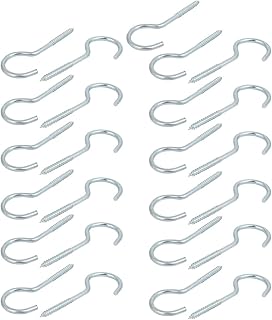 Aexit 27mm Opening Home Hardware Width 120mm Length Zinc Plated Self-Tapping Cup Screw Hook 25pcs Model:26as224qo318