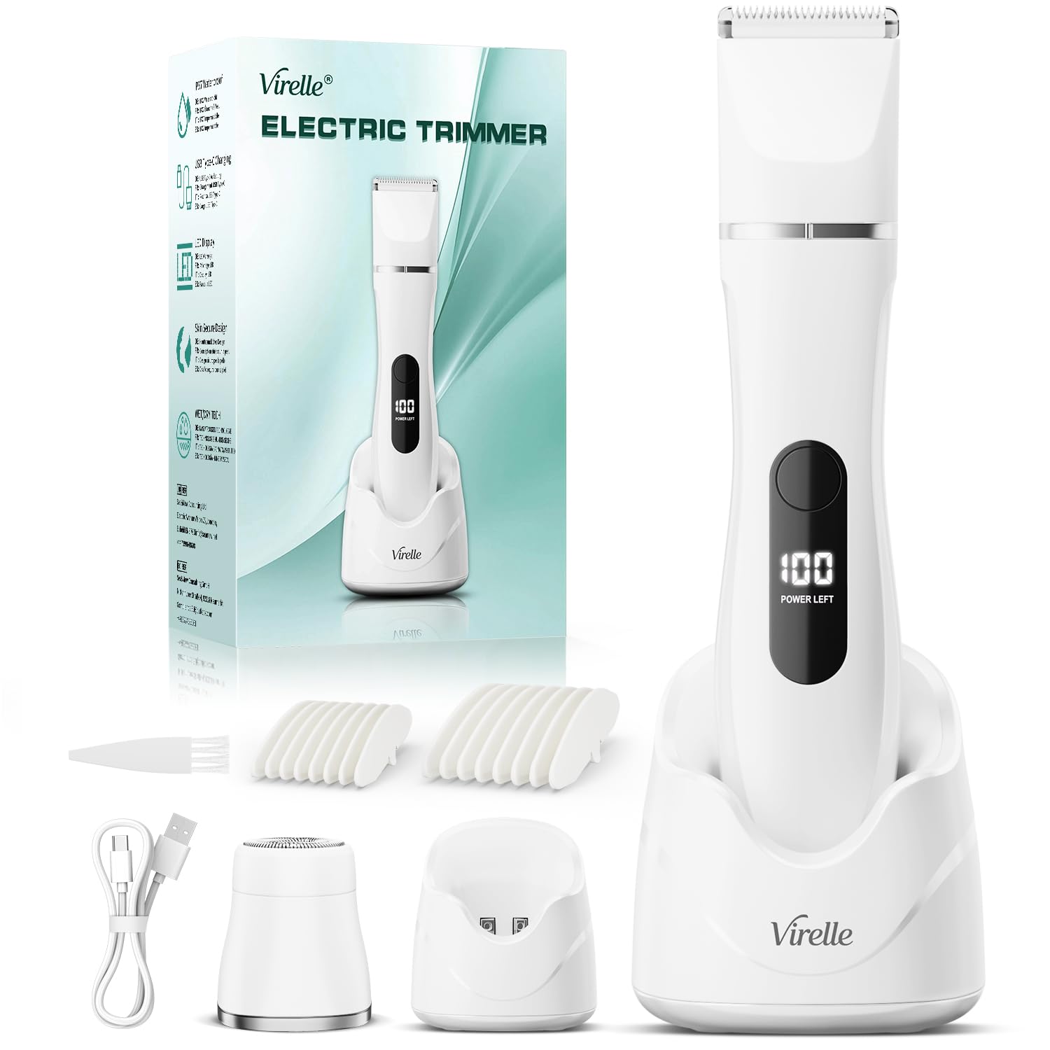 Cortadora para mujer, maquinilla de afeitar para mujer, depiladora facial femenina 2 en 1, recortadora femenina íntima impermeable, para pelo corporal y cara, afeitadoras eléctricas, cortapelos