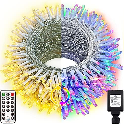 Christmas Lights Color Changing Outdoor String Lights 11 Modes 328ft 720LED Fairy Twinkle LED Light with Remote for Xmas Decor Party Tree Yard Porch Garden Wedding Decorations Warm White to Multicolor