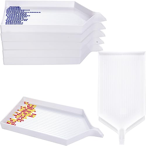 6 bandejas grandes de plástico para pintura de diamante, 6.4 x 3.2 pulgadas, organizador de bandejas de clasificación de cuentas, accesorios de
