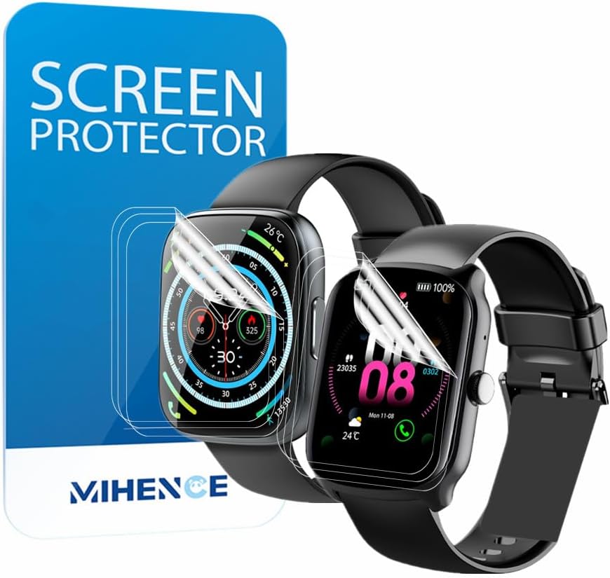 MIHENCE Screen Protector Compatible for zakotu/Jugeman 1.96'' Smart Watch Y66, HD Full Coverage TPU Protective Film for Y66 1.96" Smartwatch (6PCS)