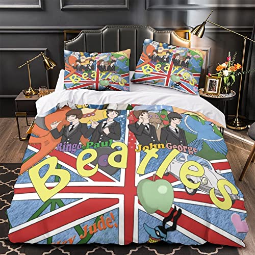 The Beatles 3D Parure De Lit en Microfibre Confortable Douce, avec Fermeture Éclair, avec Et Taie d’oreiller, Ultra Doux… - Les Beatles, Paul McCartney, John Lennon, RIngo Starr, George Harrison The Beatles 3D Parure De Lit en Microfibre Confortable Douce, avec Fermeture Éclair, avec Et Taie d'oreiller, Ultra Doux… – Image 4