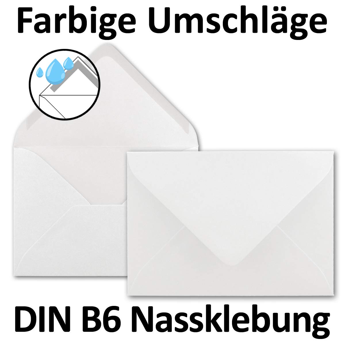 50x DIN B6 folding card Set including envelopes in bright white, 120 x 170 mm, ideal for invitation cards wedding, baptism - Image 4