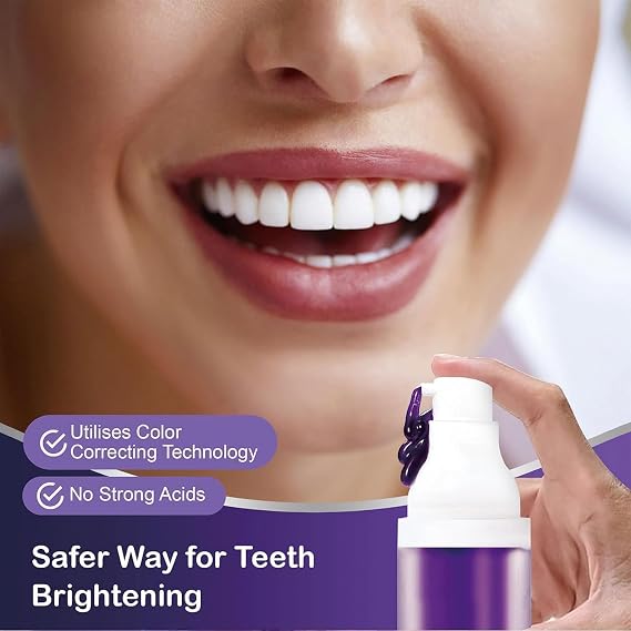 Purple Toothpaste for Teeth Whitening,Purples Teeth Whitening Kit,2PCS Purple Color Corrector Whitening Toothpaste,Tooth Stain Removal,Fresh Breath Formula with Unique Purple for Coffee/Smokers/Tea