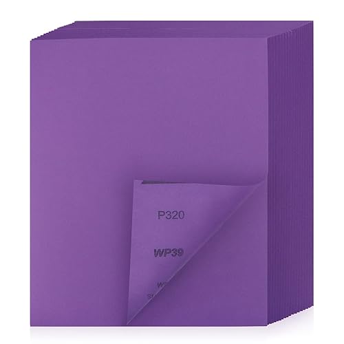Miniatura 9 de Papel de lija de grano 800, 20 unidades, hojas de lijado en seco y húmedo de 9 x 11 pulgadas, papel de arena abrasivo de alúmina púrpura para