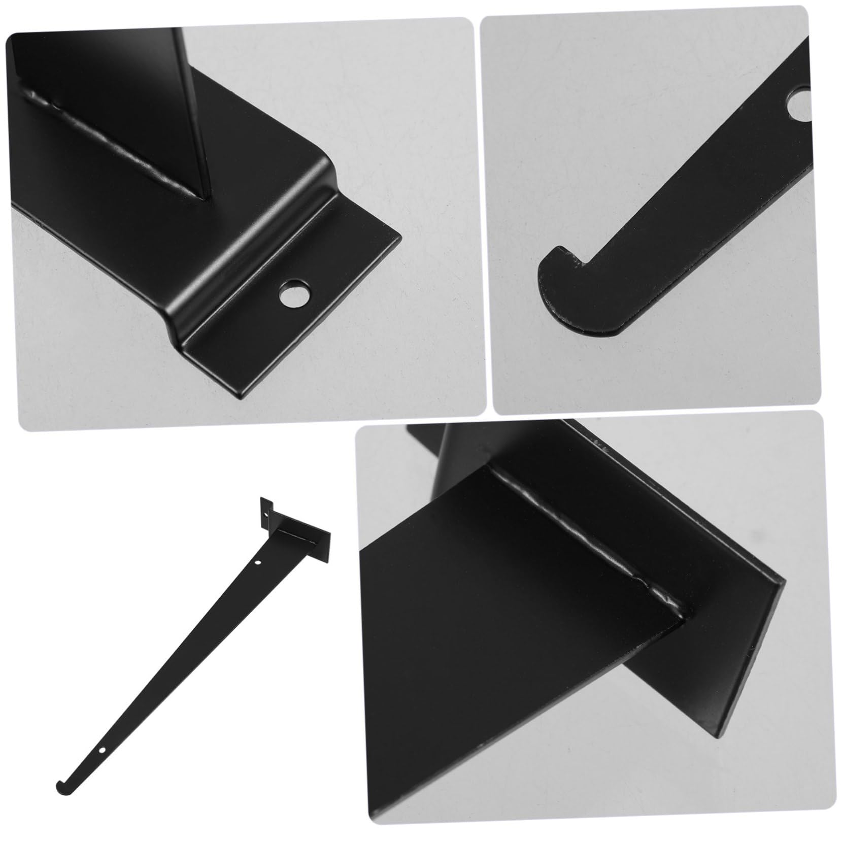 SHINEOFI 6 Stück Regalhalter aus Metall und Eisen Robuste Schwarze Wandhalterungen für Lamellenwand Einfache Montage und Vielseitige Nutzung im Supermarkt und Präsentation