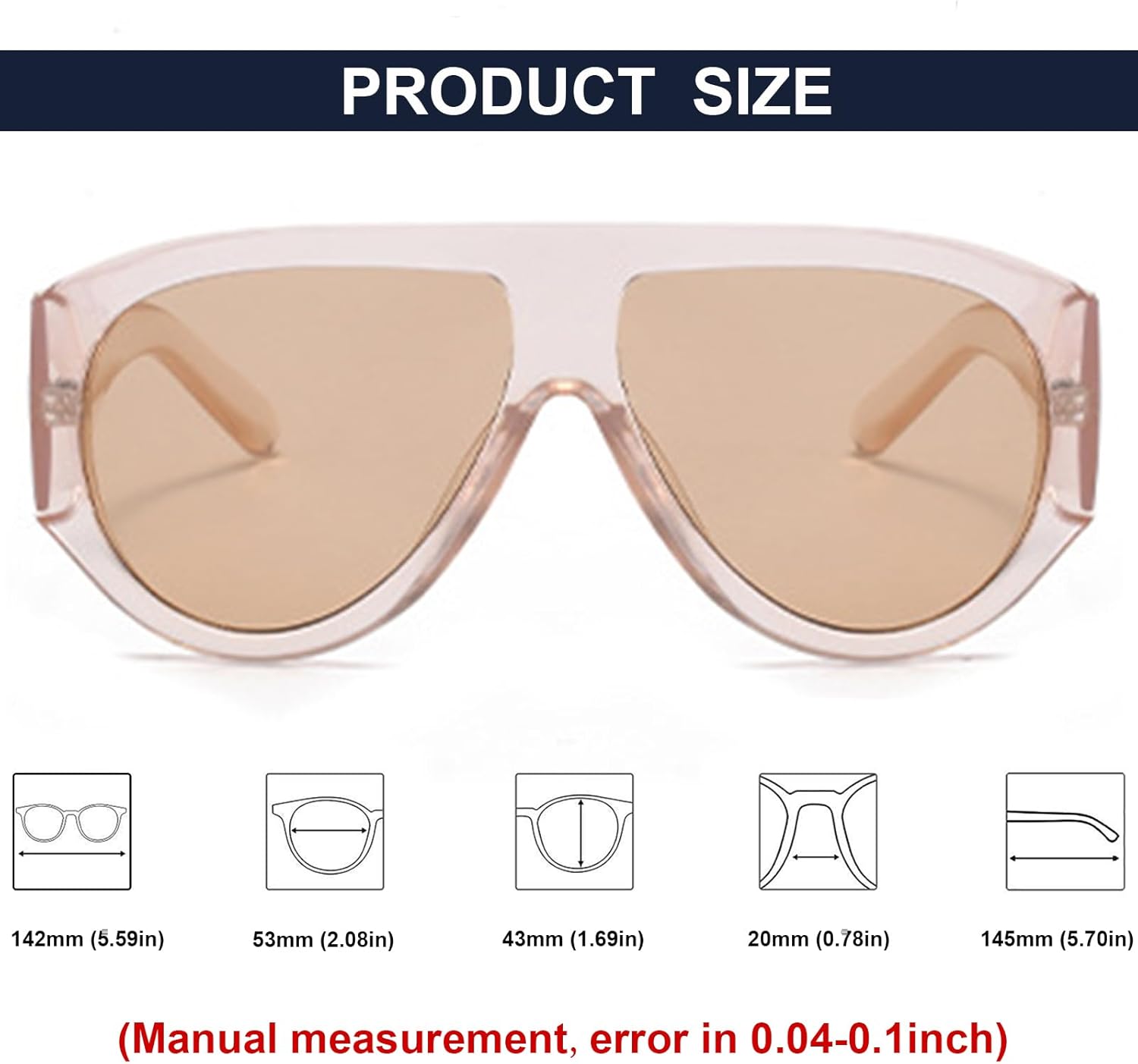 Mirkcittle Retro Trendy Aviator Sunglasses for Women Men Vintage 70s Thick Frame Sun Glasses Oversized Classic Stylish Shades - Image 5