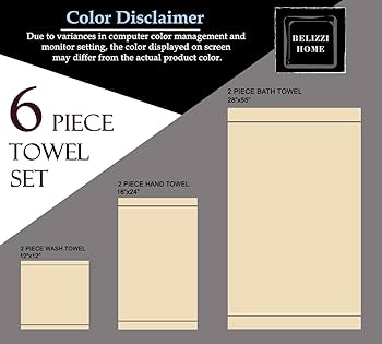 Amazon.com: Belizzi Home Ultra Soft 6 Pack Cotton Towel Set