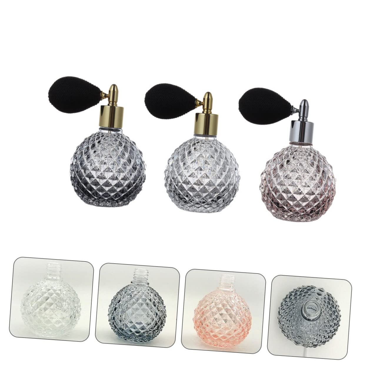 Frascos de Perfume de Vidrio Rellenables 100ml, 3 Piezas Vintage