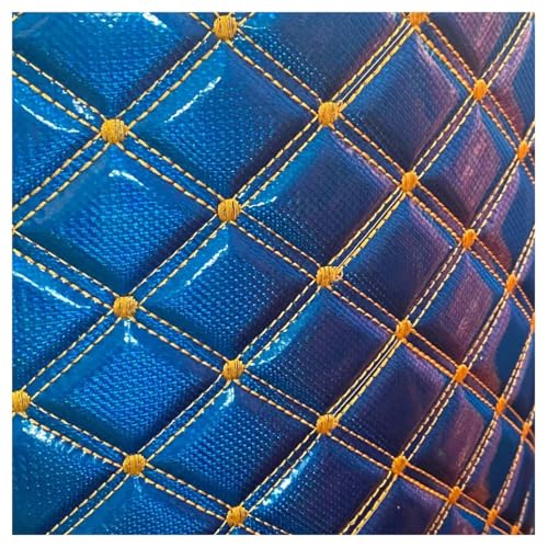 Simili cuir matelassé bleu avec mousse pour réparer un ciel de toit ou siège usé