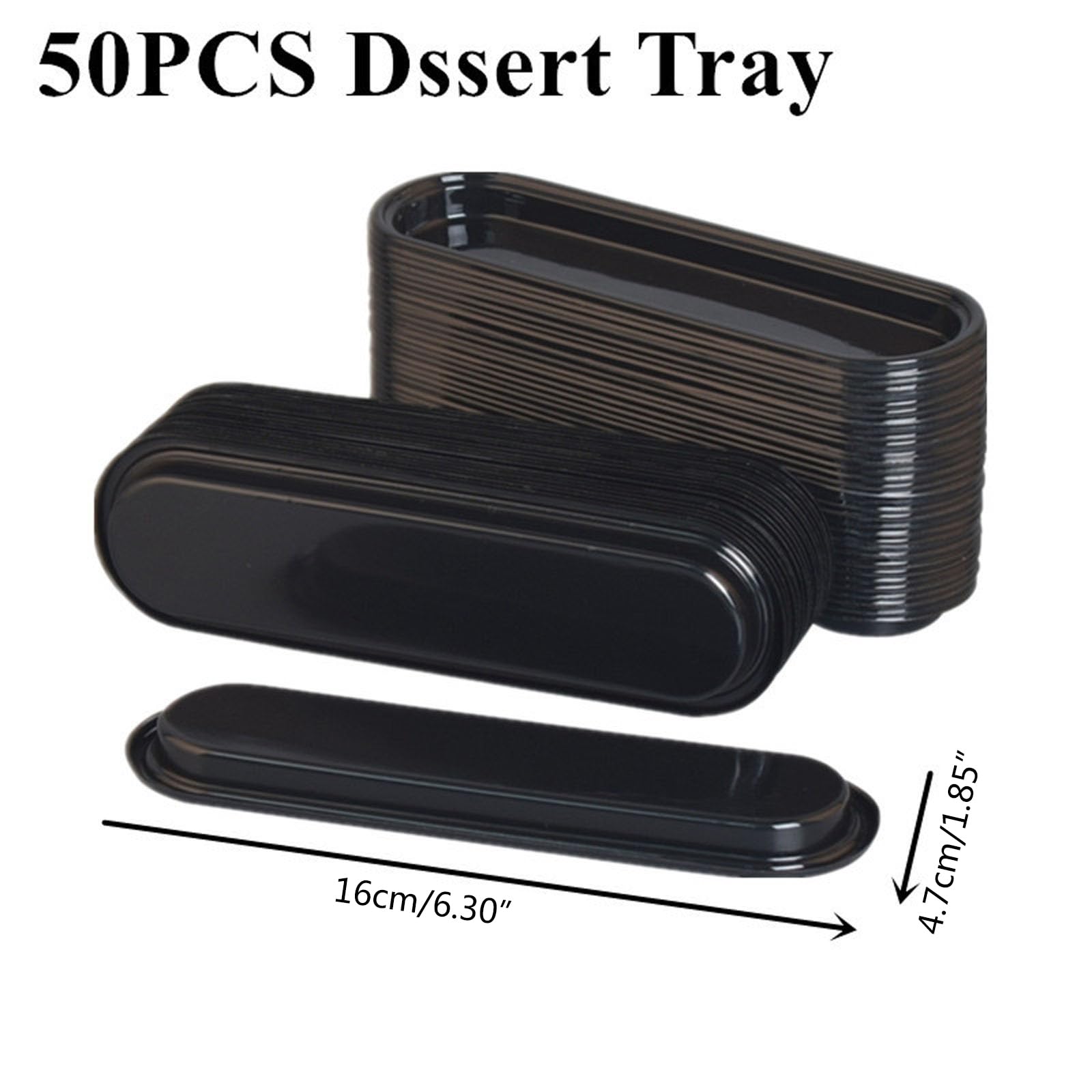 Set di 50 vassoi per torte a forma ovale per torte, decorazione da cucina