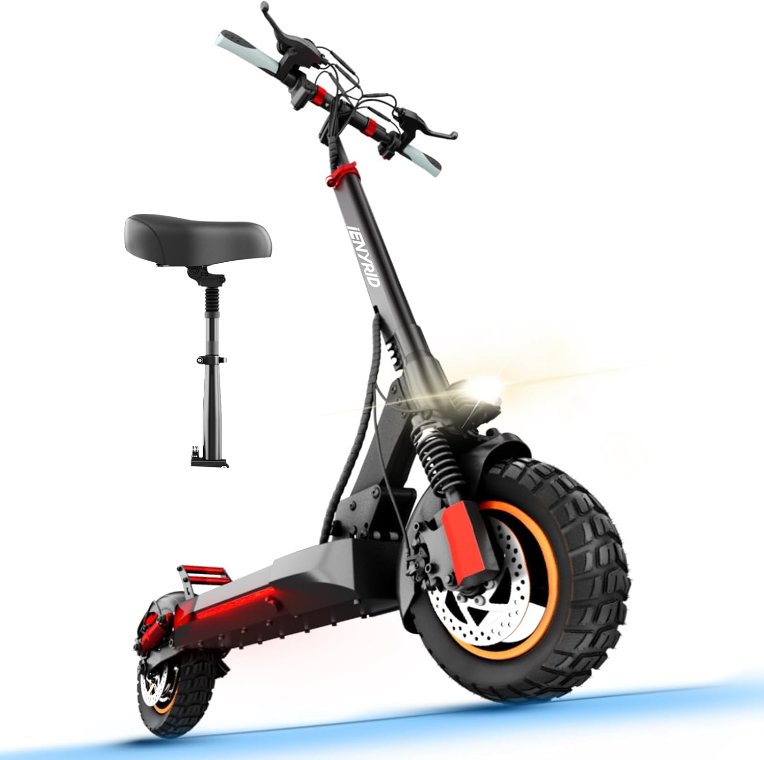 ienyrid m4 Electric Scooter for Adults with seat 25-30 mph Fast Speed Heavy Duty 300 lbs Foldable e Scooter 10 inch Off Road Tires Mobility Folding e Scooters for Girls Men Teens 31 Miles Long Range. product image