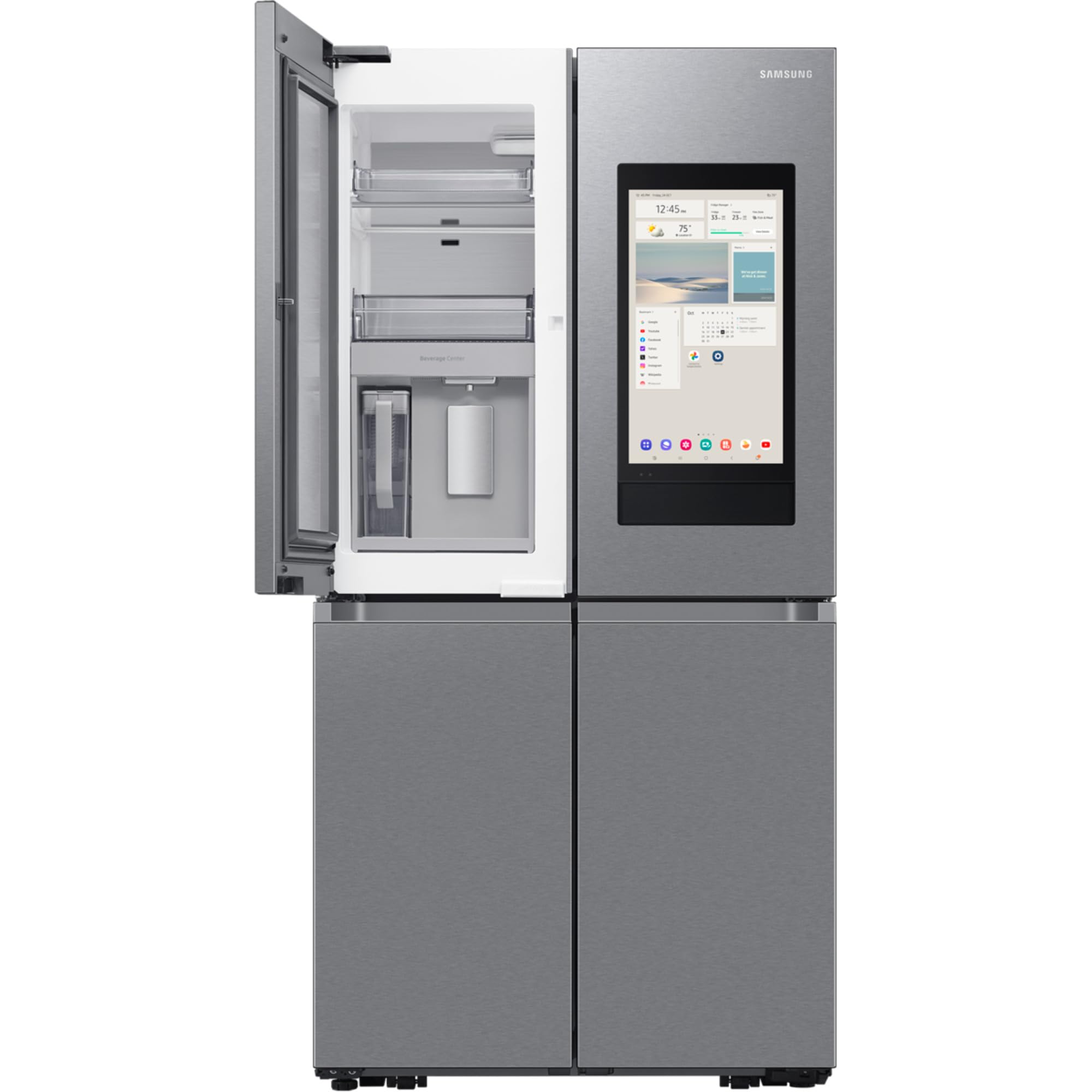Samsung Réfrigérateur 4 Portes Family Hub AI, Avec AI Vision Inside, Wifi+AI Energy Mode, Centre de Boissons, Dos Métallique, 636 L