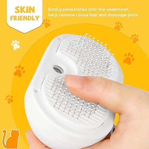 Miniatura 5 de MORMIUKII Cepillo en aerosol para gatos, cepillo vaporoso para gatos con botón de liberación, cepillo para gatos con vapor para gatos de pelo largo
