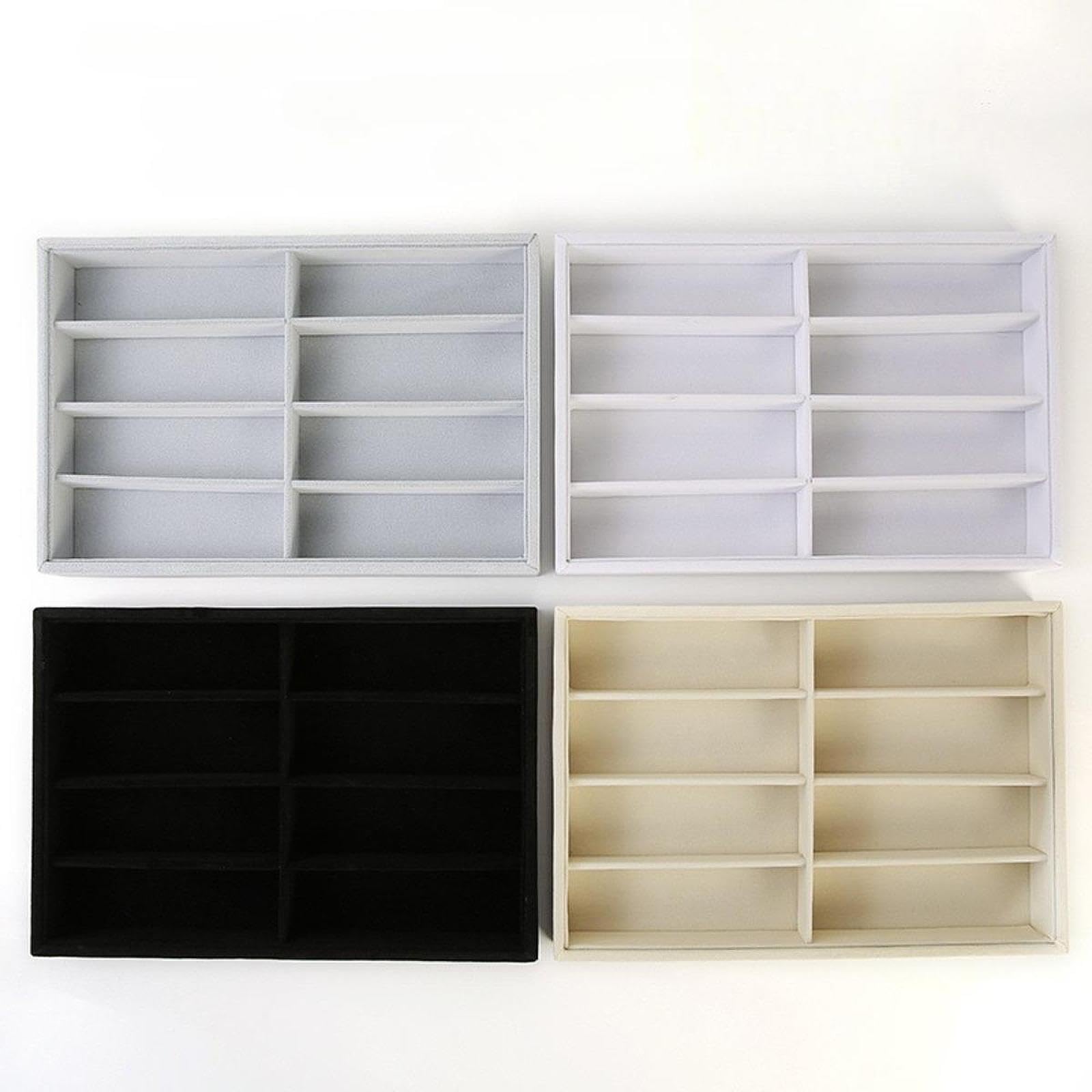 Sharplace Organizador de gafas de sol, expositor de joyas, vitrina de gafas, 8 rejillas para el hogar, Blanco