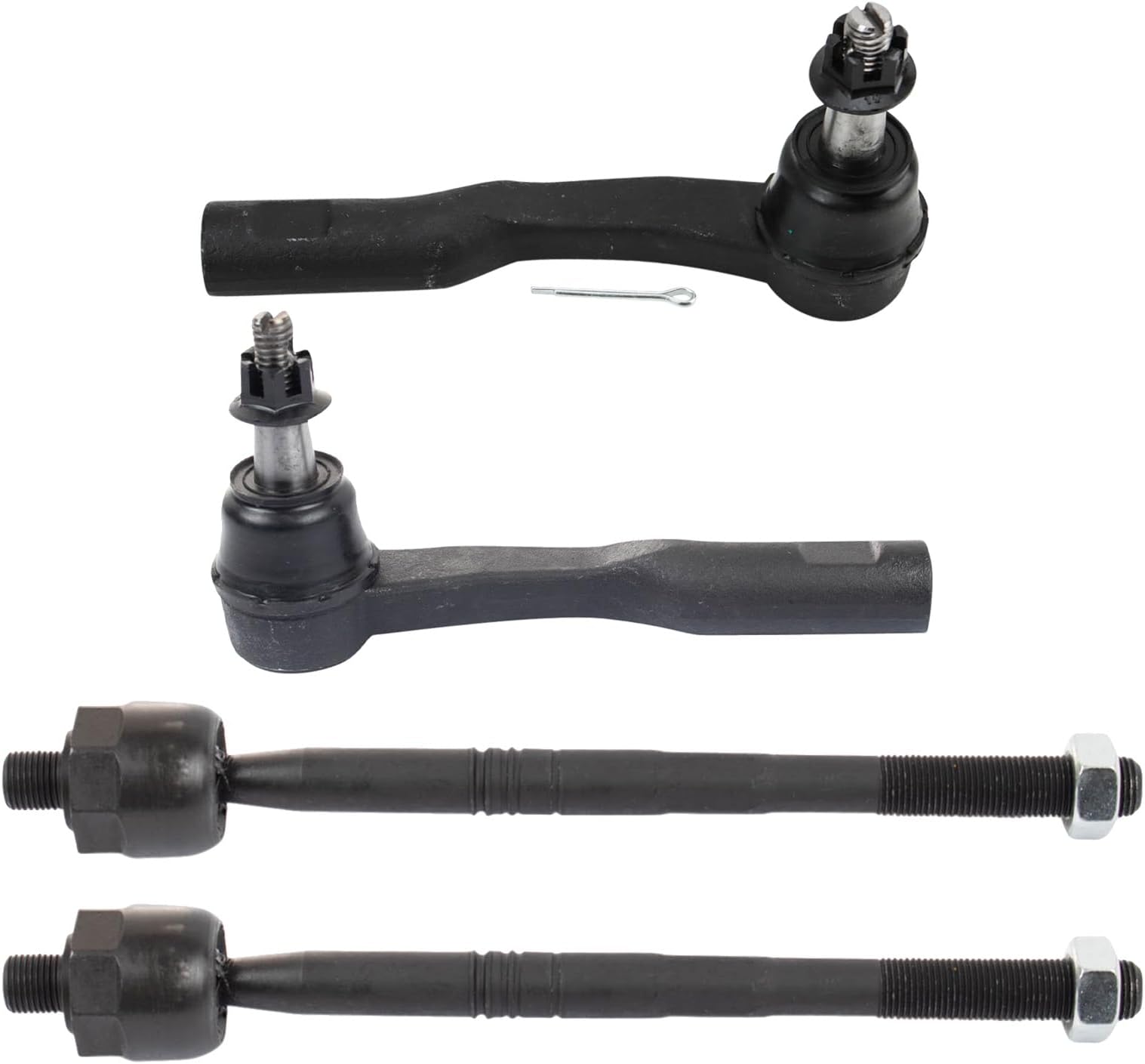 TRQ Front Inner and Outer Tie Rod Set Compatible with 2013-2015 Chevrolet Malibu