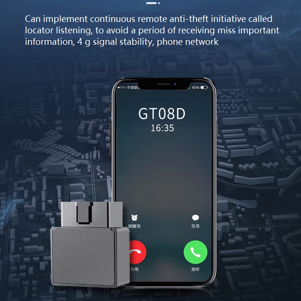 APP Gratuita Collega e Usa Monitoraggio Vocale Allarme Vibrazione Velocità Eccessiva Mini 4G OBD GPS Tracker per Auto Monitoraggio in Tempo Reale(B)
