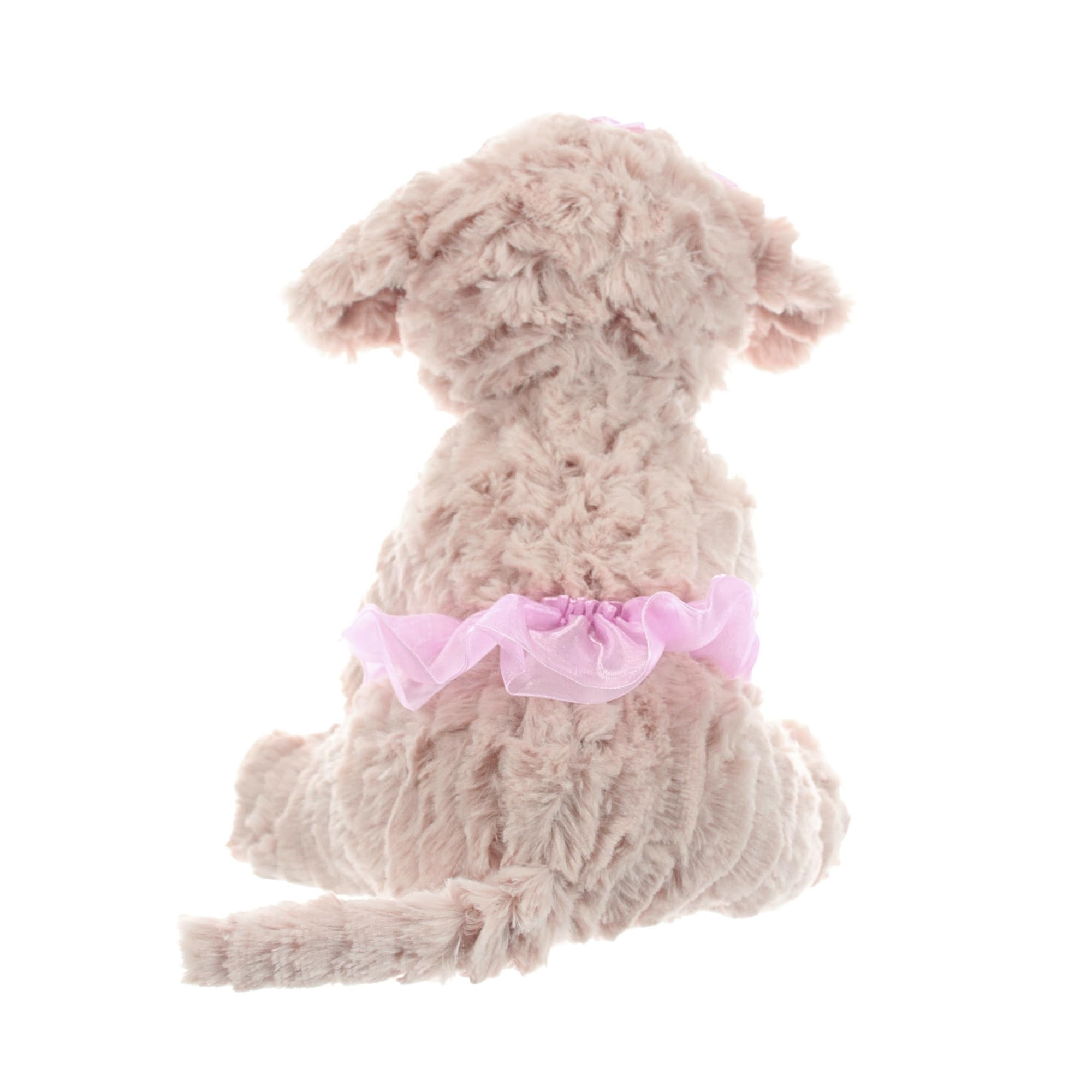 The Petting Zoo Ballerina Scruffy Dog Stuffed Animal, Gifts for Kids, Caramel Brown Dog Plush Toy 10 Inches