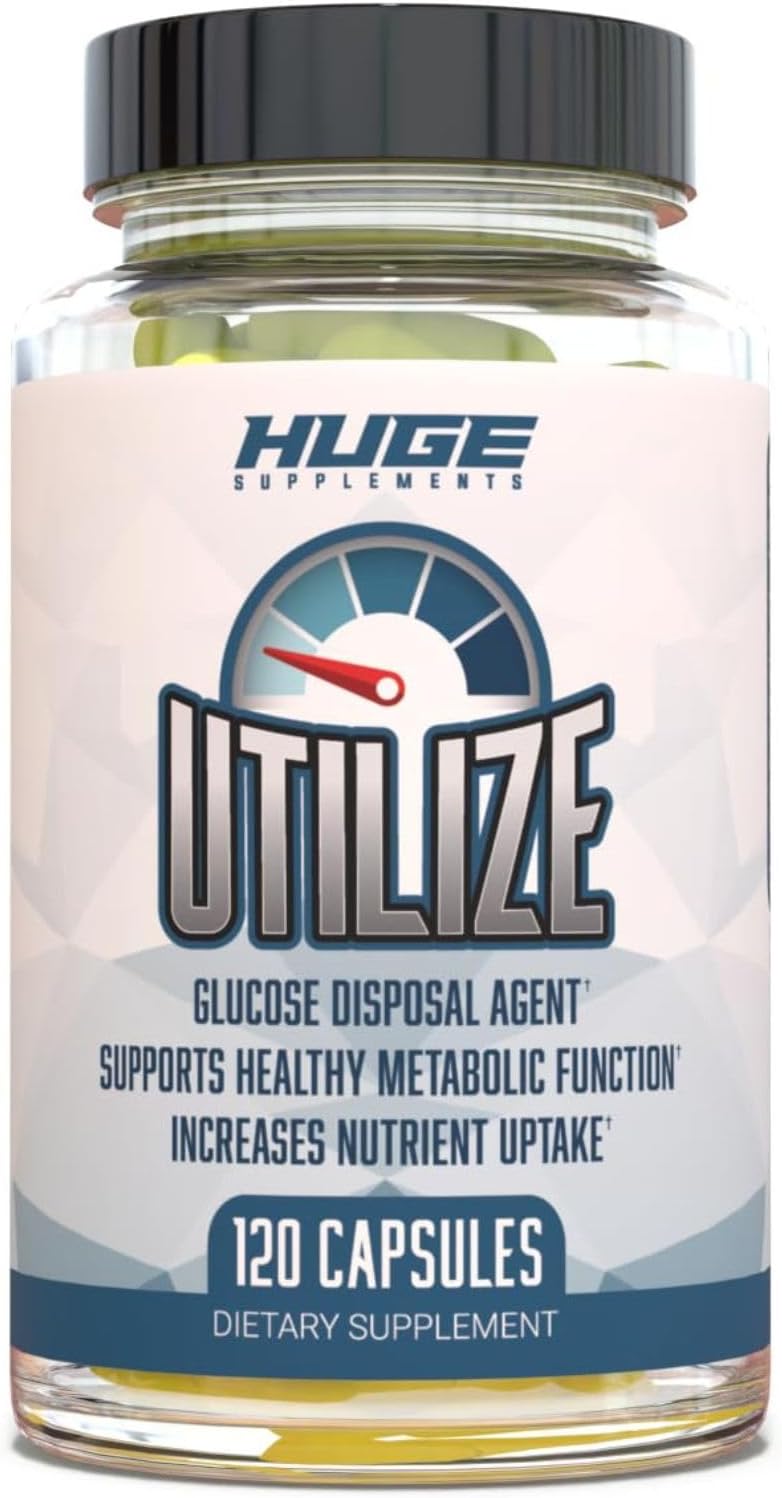 Utilize Glucose Disposal Agent (GDA), Carb Blocker & Nutrient Partitioner, Support Healthy Metabolic Function with 1.5g Berberine, 500mg Bitter Melon, 125mg Cinnamon & More (120 Capsules)