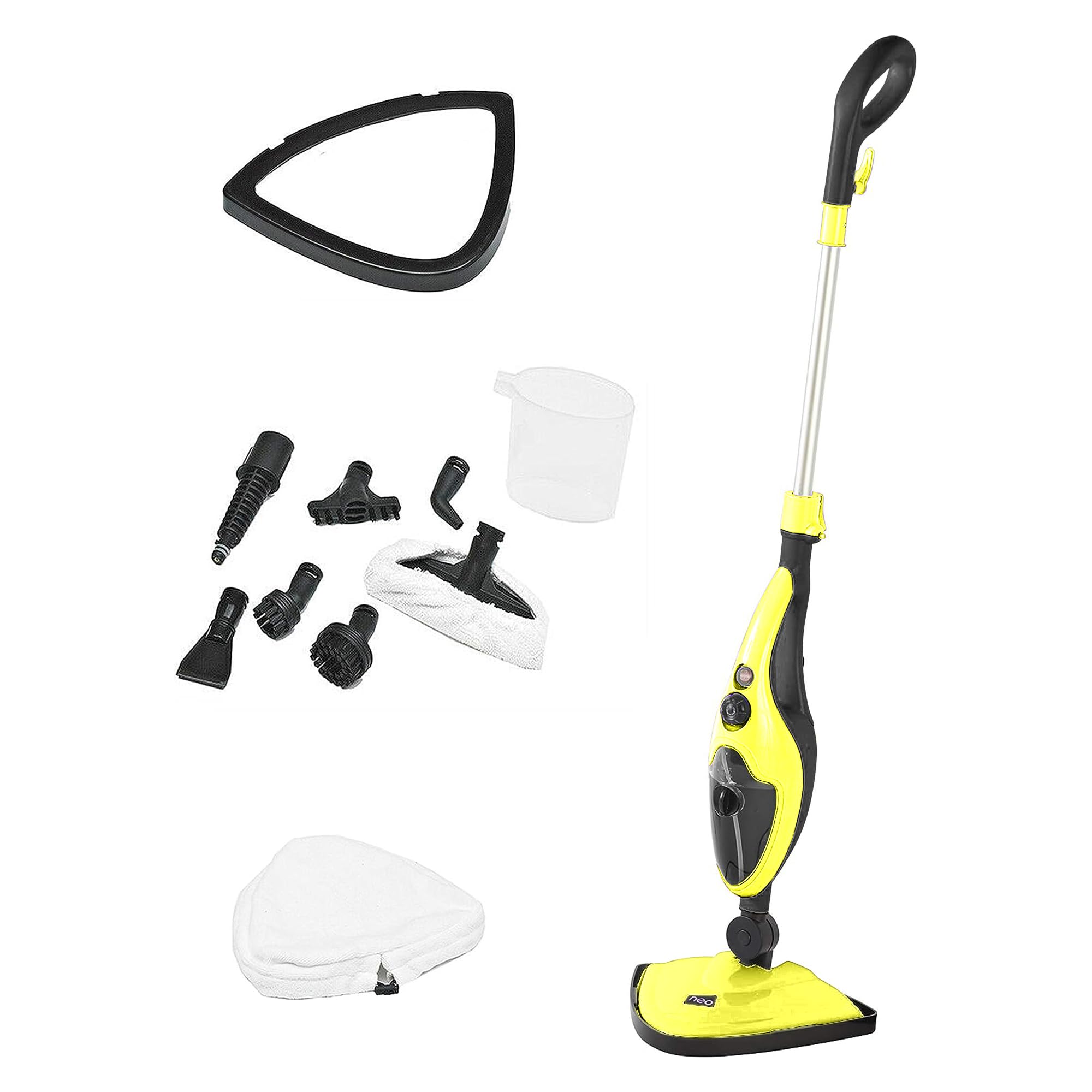 10 in 1 1500 W Neo Heißdampfreiniger Bodenteppich Fensterwascher Handdampfer mit Wischpad (Gelb)
