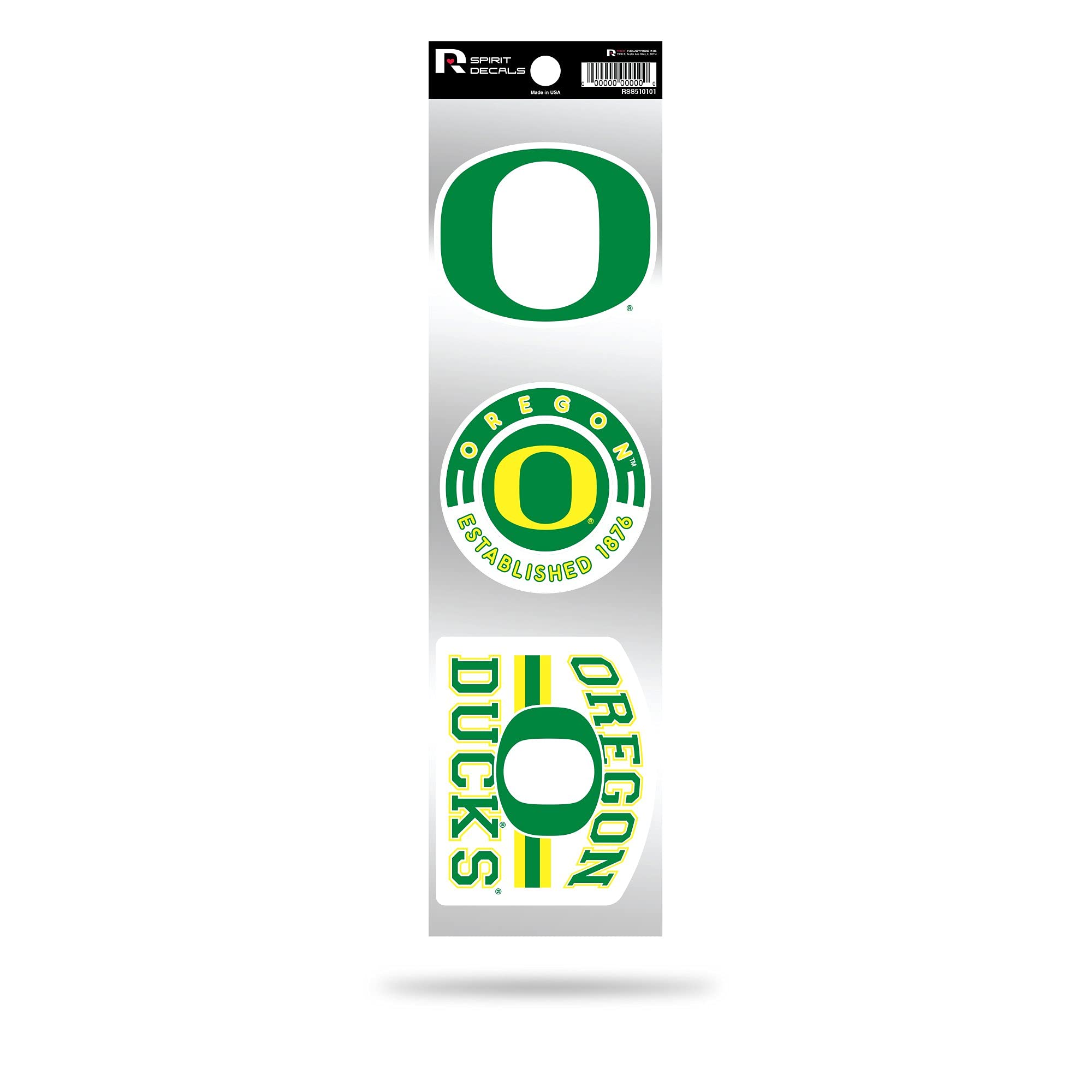 Rico Industries NCAA Oregon Ducks 3-Piece Retro Spirit Decals Retro - auto accessories | Mubboo
