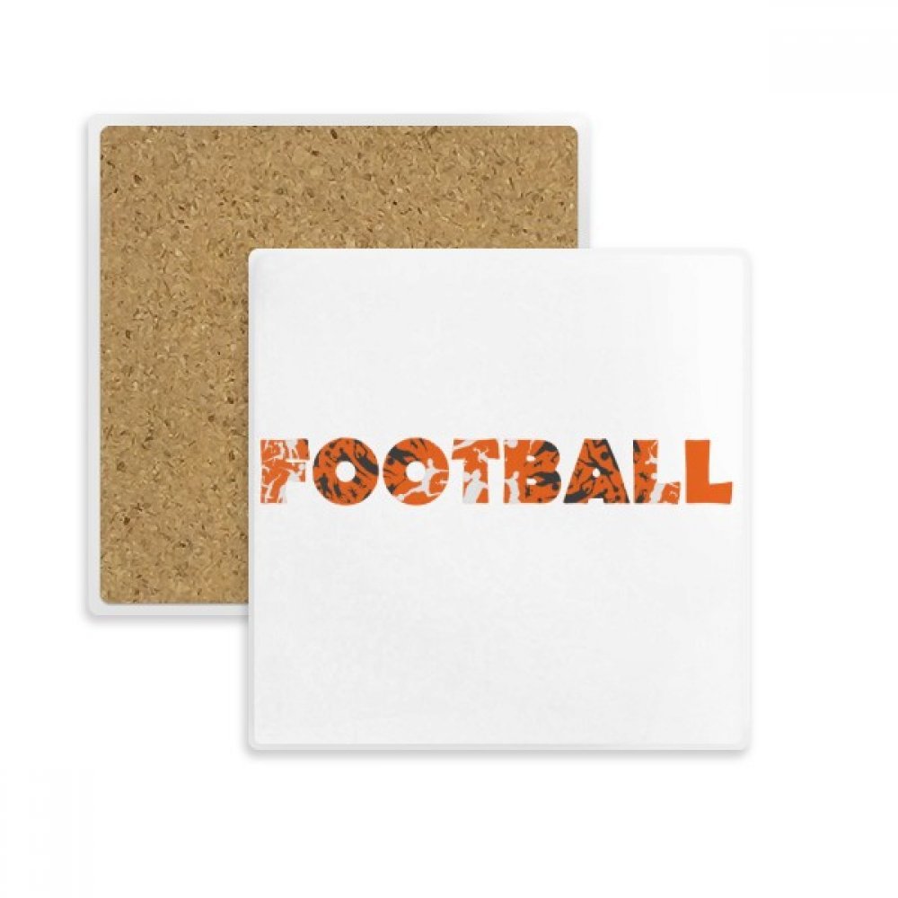 Coaster de football orange, idée cadeau originale en pierre pour amateur de sport