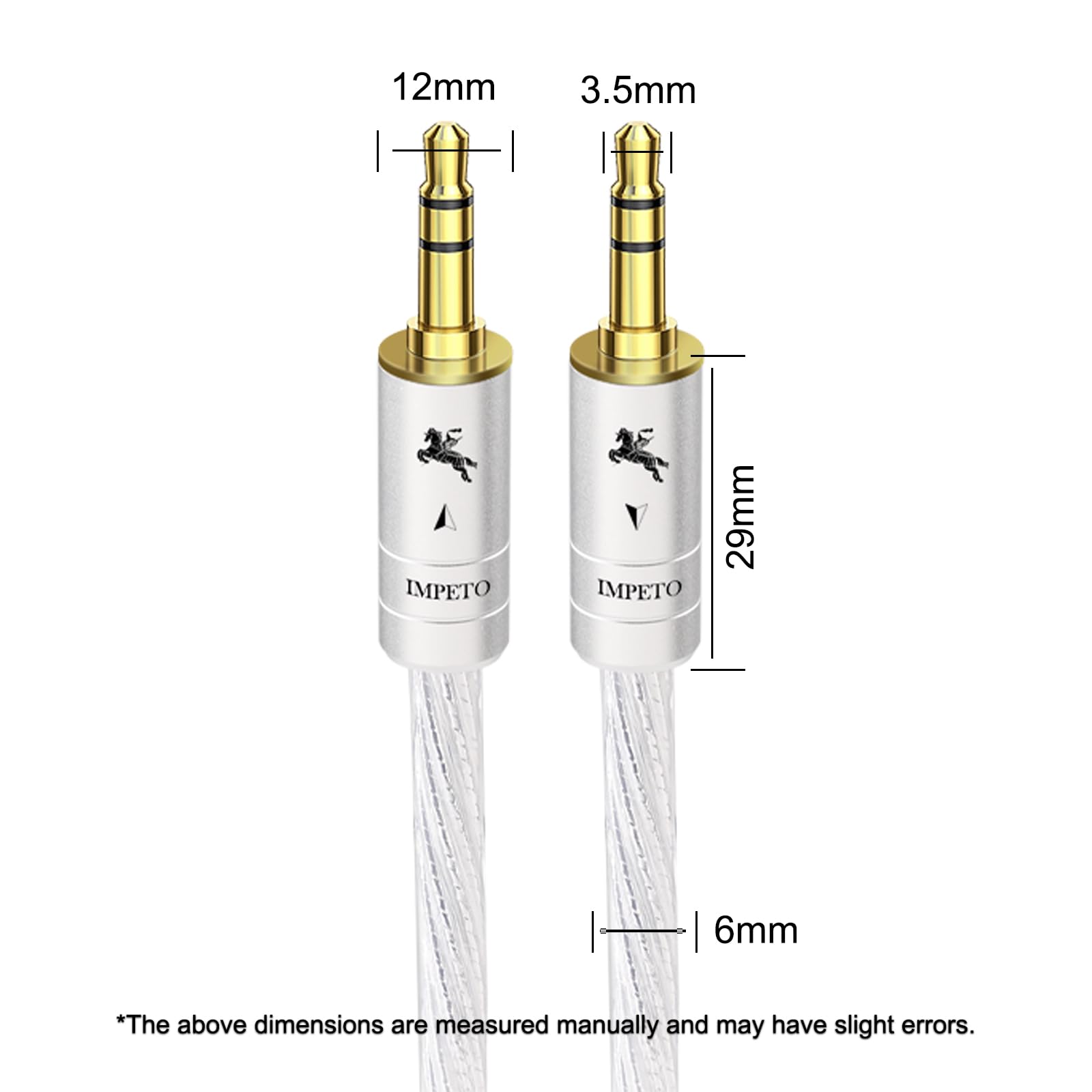 Impeto audiophile Aux Kabel, Klinkenkabel 3,5mm Audio Kabel S-OCC Klinke auf Klinke Kabel für Kopfhörer, Auto, Handy, PC, Lautsprecher, MP3-1.5 M