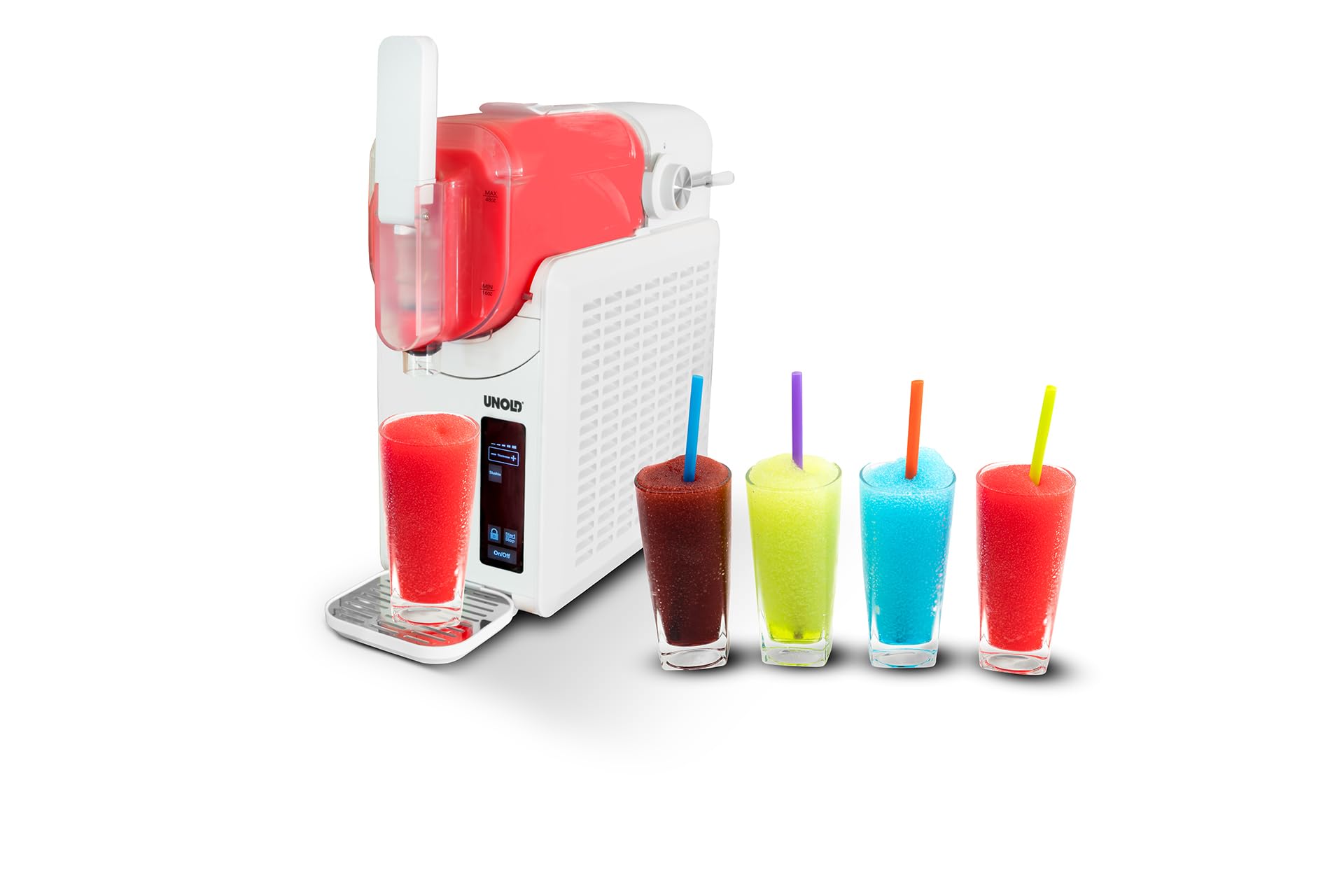 Unold 48940 Slush-Eismaschine Susi mit Kompressor ca. 2 L 5 Programme für Slushies, Frozen Cocktails, Frappés, Wein Milchshakes in 30 min kein Eis notwendig