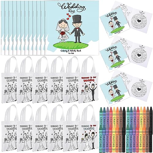 Tenceur 12 Set Wedding Activities Include Coloring Book, Non Woven...