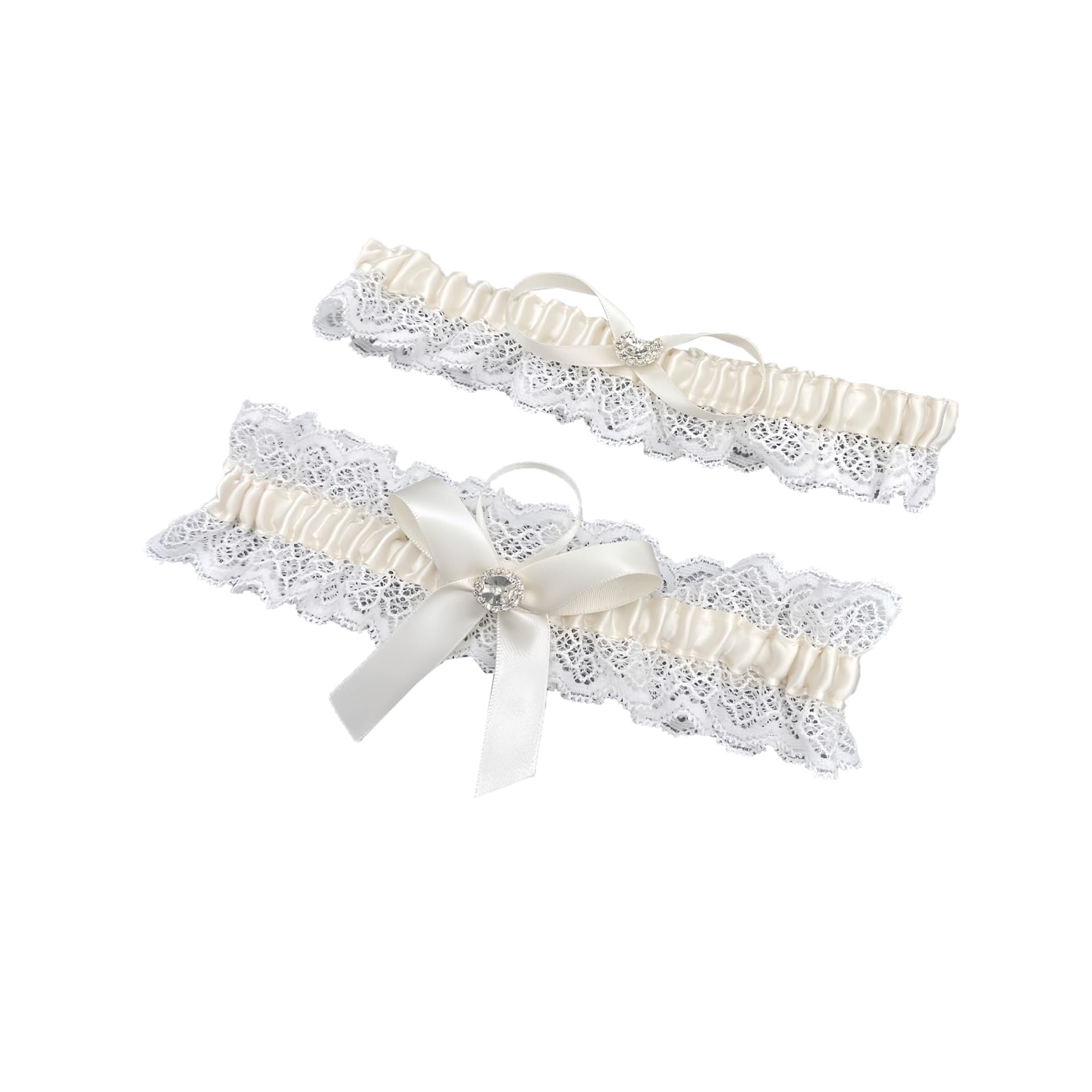 Instiqueo Women's Ivory Bridal Wedding Garter Gift For Bride Lace Garter Belt Set Lace Leg Garter Belt Bridal Accessories For One Size