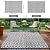 Outdoor Patio Plastic Straw Rug - 5x8 ft Outdoor Camping Rug Waterproof Reversible, Area Carpet Patios Clearance RV, Outside Porch Balcony Deck for Camper, Black & White