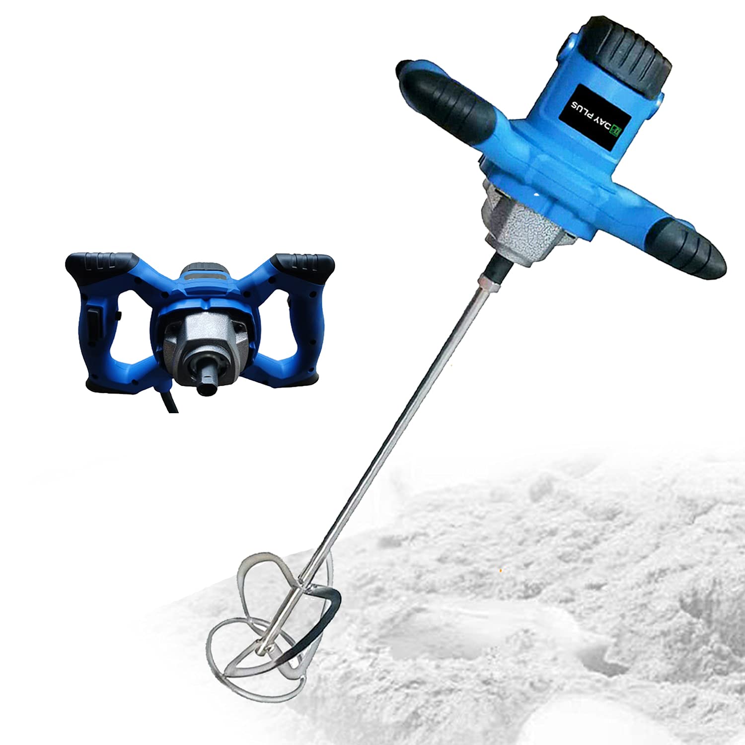 Betoniera Elettrica per Trapano, Mescolatore a Mano per Calcestruzzo, Miscelatore Professionale per Malta da 2600W, Miscelatore Cemento Portatile Elettrico di Agitazione Regolabile 6 Velocità
