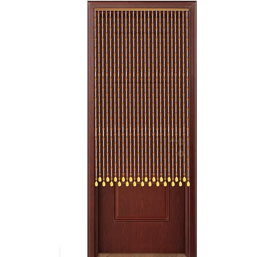 WENZHE 25 Strands Beaded Door Curtains for Doorways Wood Bead String Curtain for Room Dividers Amber Home Entrance Partition Hanging, Size Customizable (Size : 0.9x1.5m)