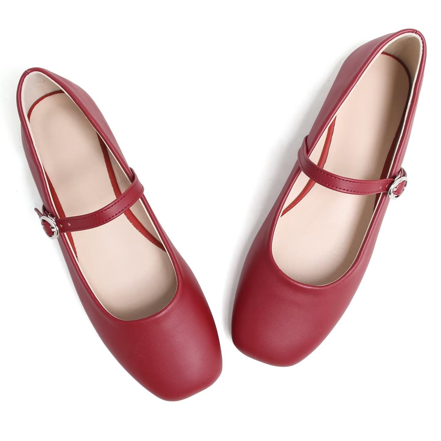 LUXINYU Women's Slip on Flats,Classy Round Toe Solid Classic Mary Jane Ballet Dance Shoes Soft Comfortable PU Flat Shoes
