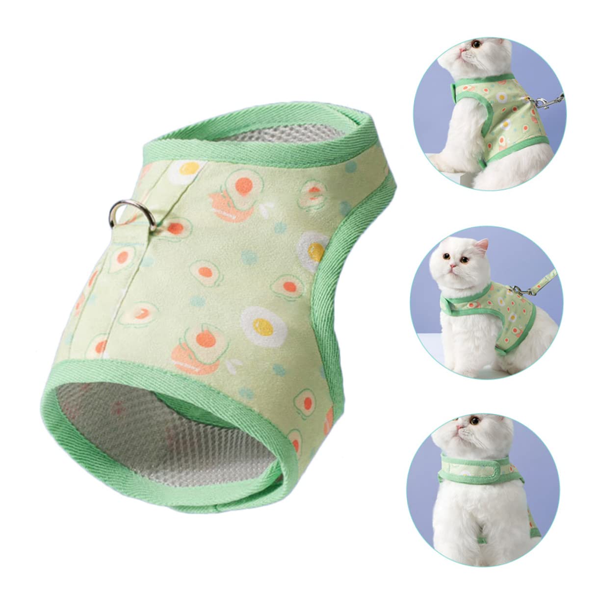 Kisangel 5juegos Arnés y para con Diseño De Arnés Transpirable Forma De Chaleco para Gatos y para Paseos y Actividades Recomendado