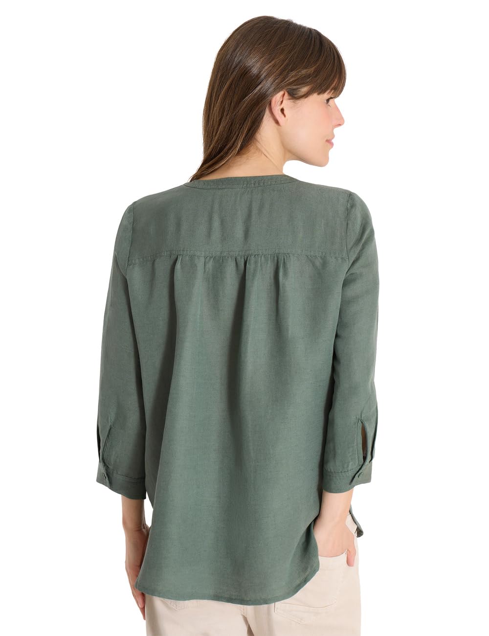 Cecil Bluse mit Split Neck aus Leinenmix