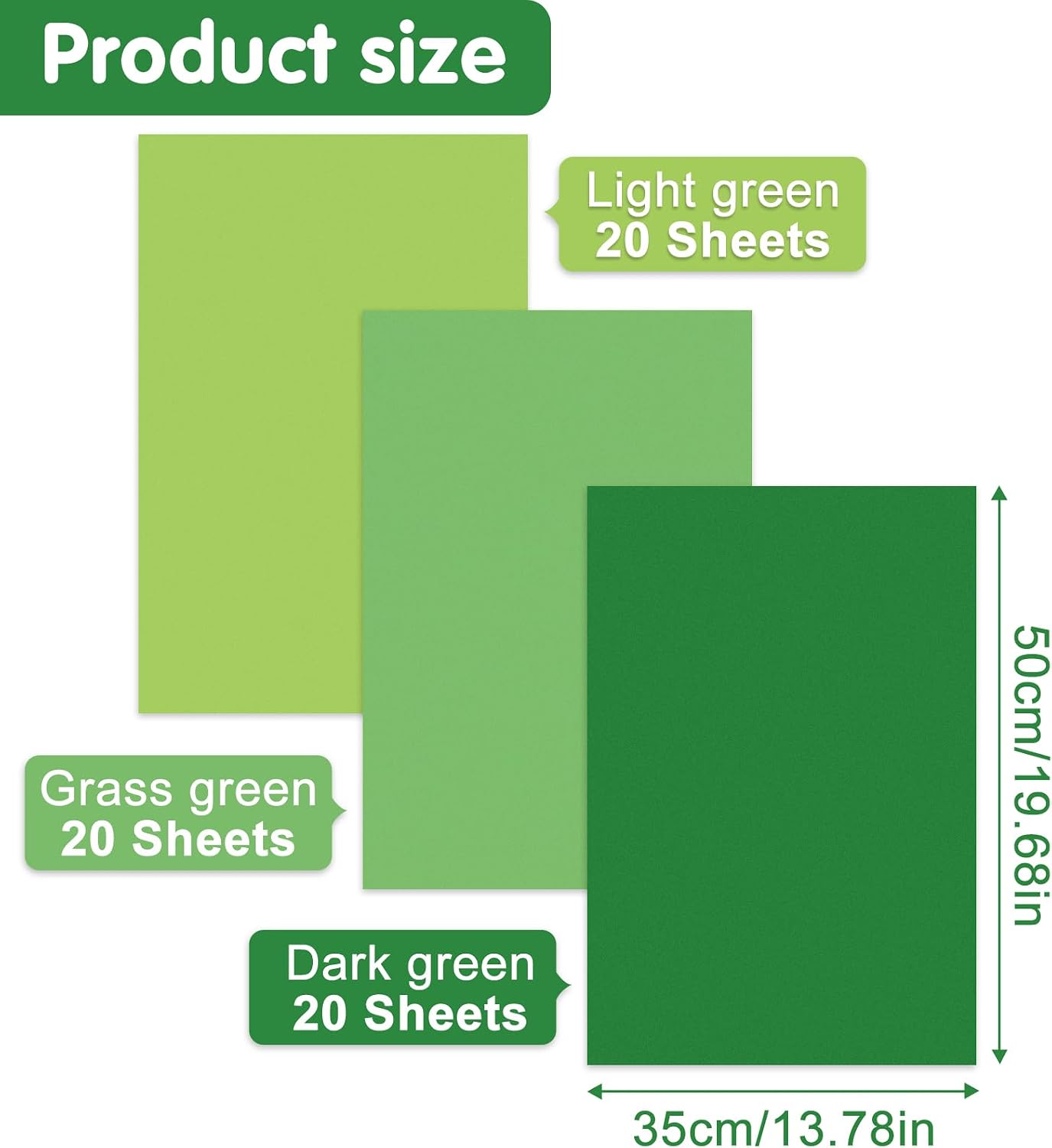 NEBURORA 60 Sheets Assorted Green Tissue Paper Set Gift Wrapping Paper image 2