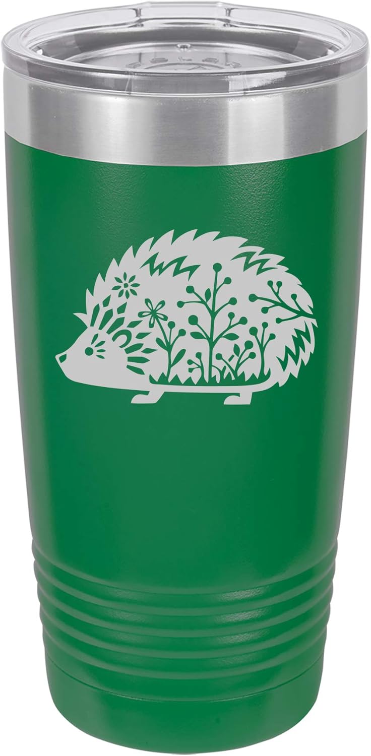 Tumbler Stainless Steel Vacuum Insulated Travel Mug Fancy Hedgehog (Hot-Pink, 20 oz)