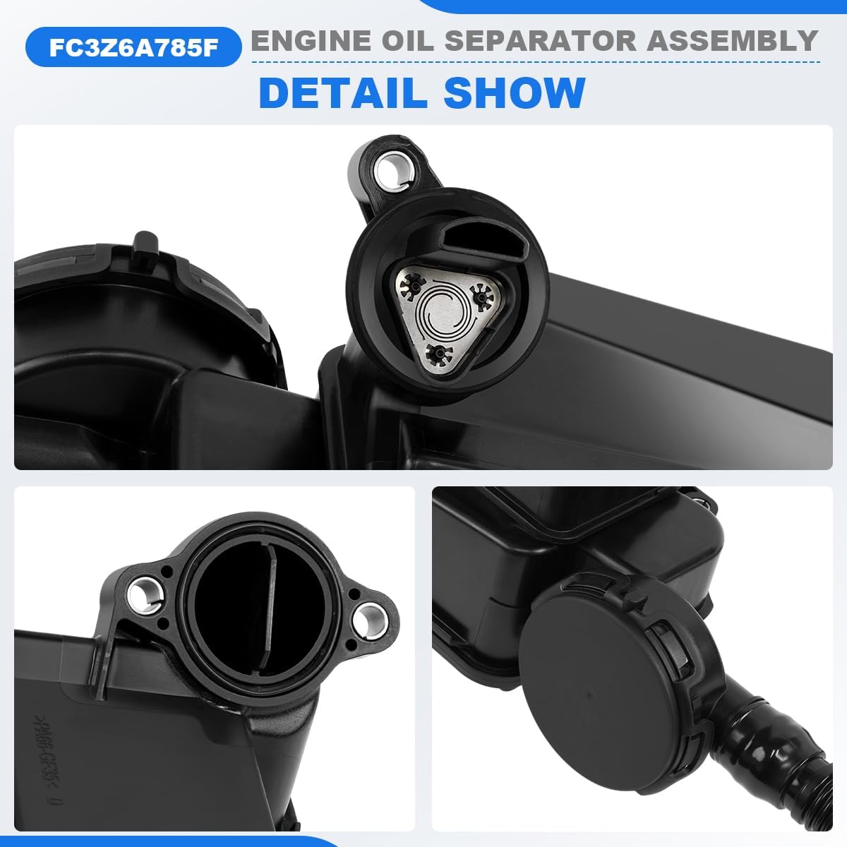 FC3Z6A785F Air Oil Separator Assembly Compatible with 2017 2018 2019 Ford F250 F350 F450 F550 Oil Filter Super Duty 6.7L Powerstroke Diesel PCV CCV Vent Valve Engine Crankcase Replace#FC3Z-6A785-F