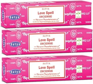 3 Packs Original Satya Sai Baba Nag Champa Incense Sticks Joss Insence - Insense 15g Box NagChampa Agarbatti (Love Spell)