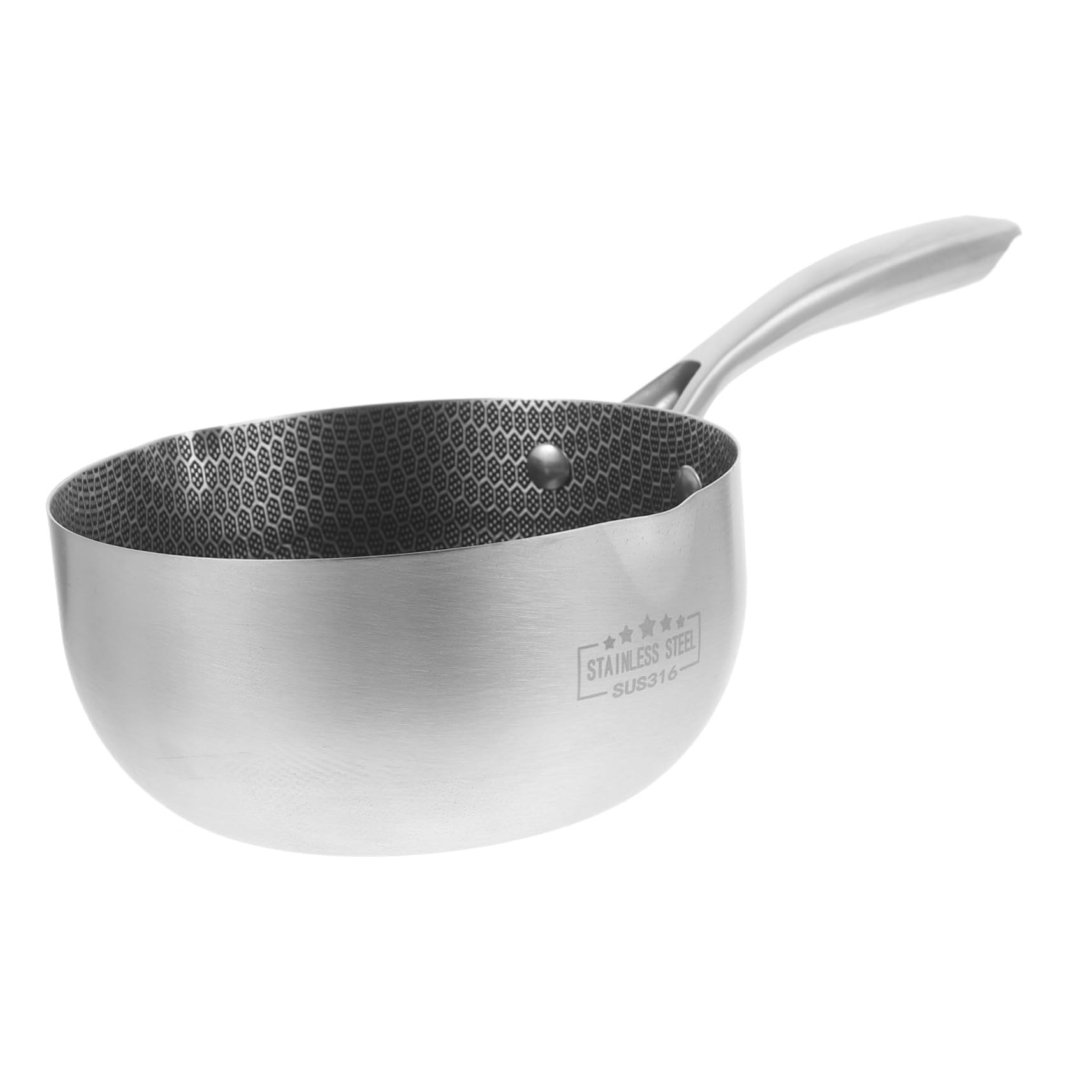 Sartén Antiadherente Pequeña de Acero Inoxidable con Diseño Panal Compatible con Inducción para Huevos Fritos y Cocina Diaria Familias Pequeñas