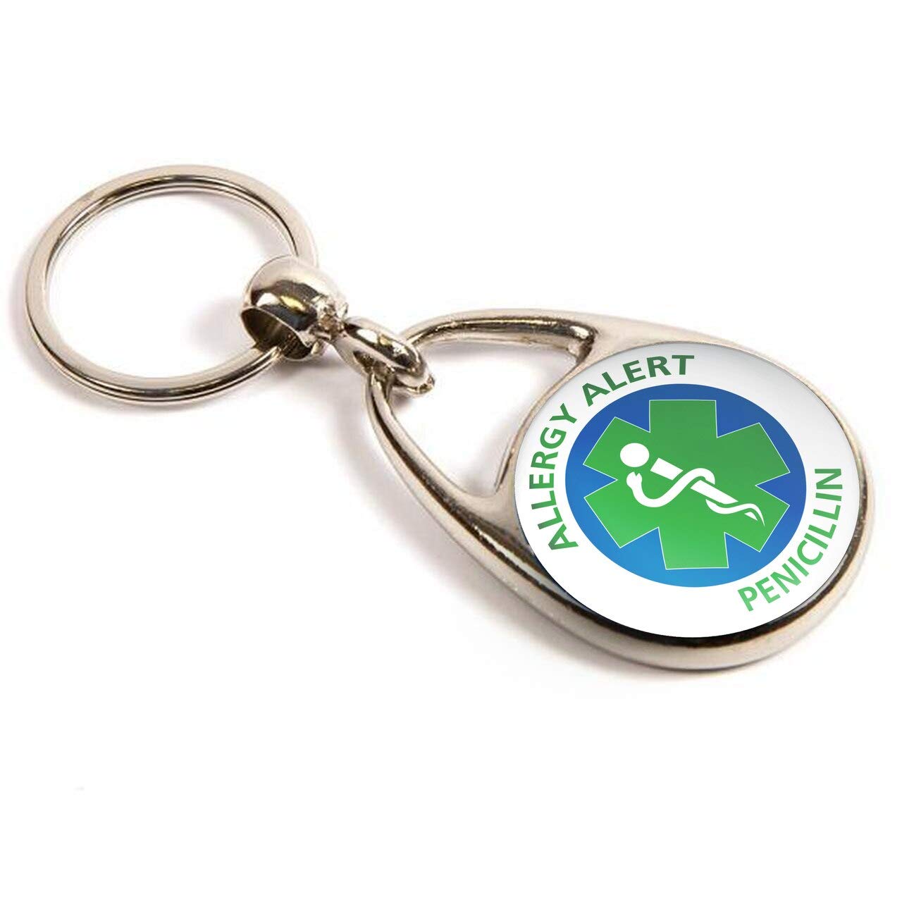 Badge Centre Metalic Penicillin Allergy Alert Keyring